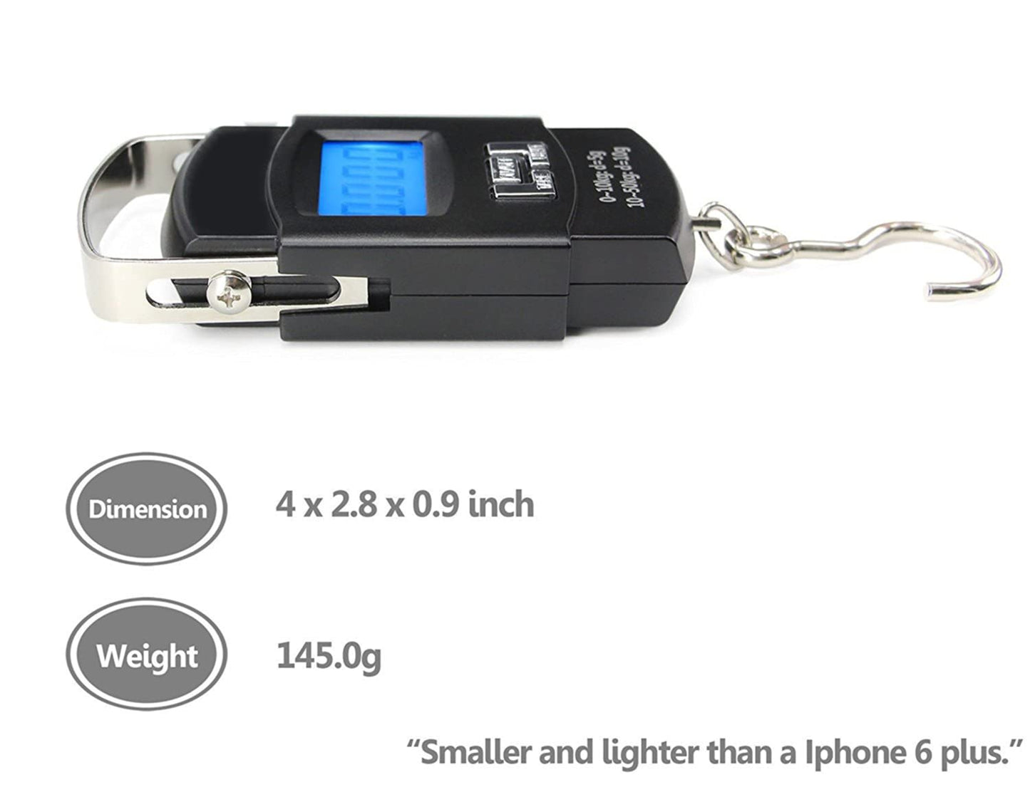 50kg Digital Luggage Weighing Scale. Portable Electronic Weight Machine for Travel & Flights. LCD Display. Accurate, Lightweight, Handheld Luggage Scale for Bags, Suitcases, Home, Airport Use.