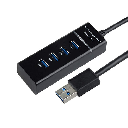 4 Port USB 3.0 Hub with Hi-Speed Data Transfer, LED Indication, 15cm Cable, Backward Compatible, Multi Device Connection, Plug Play Usage, Glossy Finish and Lightweight Design
