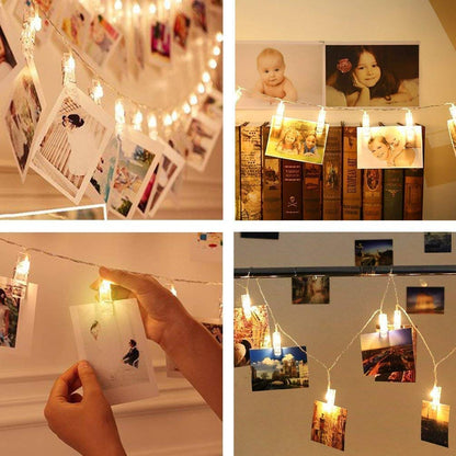 Party Propz 16 Photo Clip Led String Lights, Clip Lights for Photos, Led Lights for Home Decoration