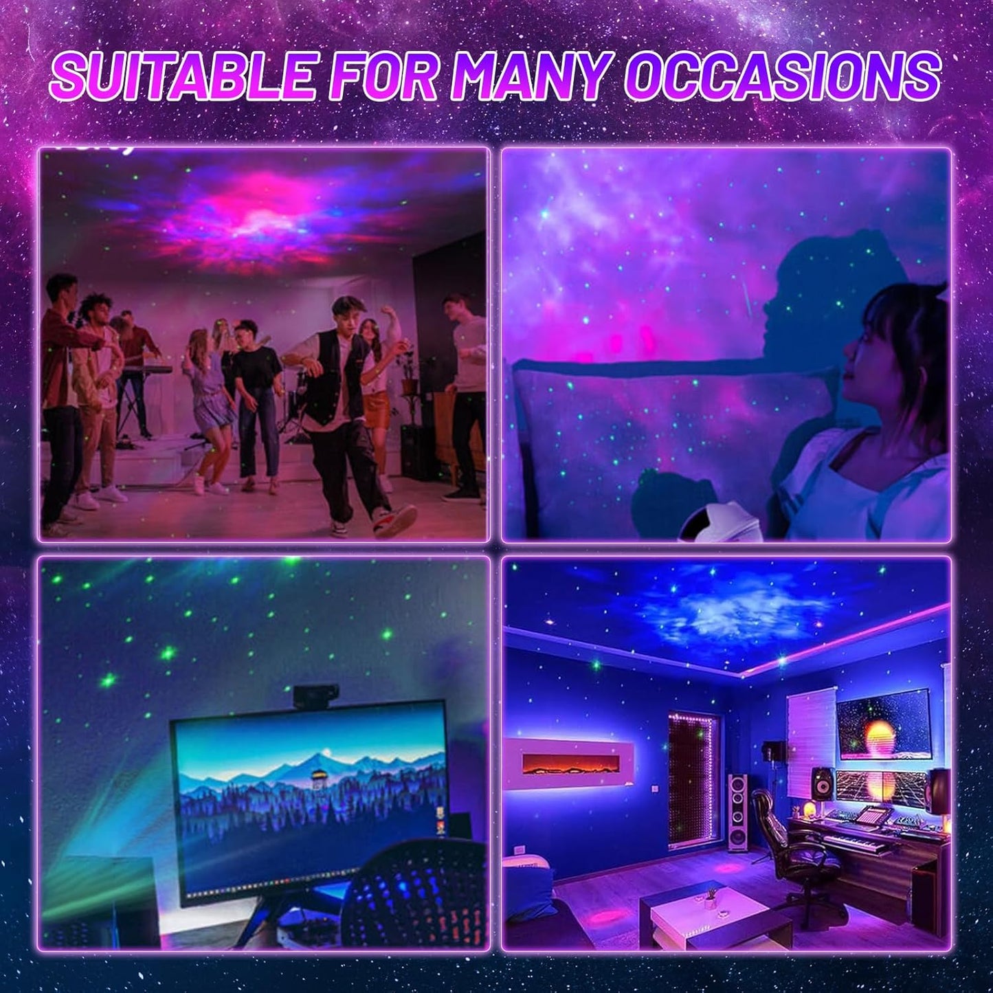 Astronaut Light Projector – 360° Galaxy Star Projector with Timer & Remote Control