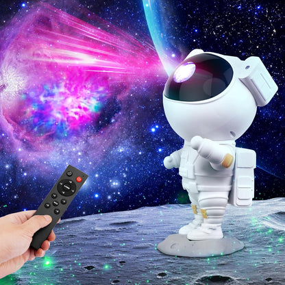 Astronaut Light Projector – 360° Galaxy Star Projector with Timer & Remote Control