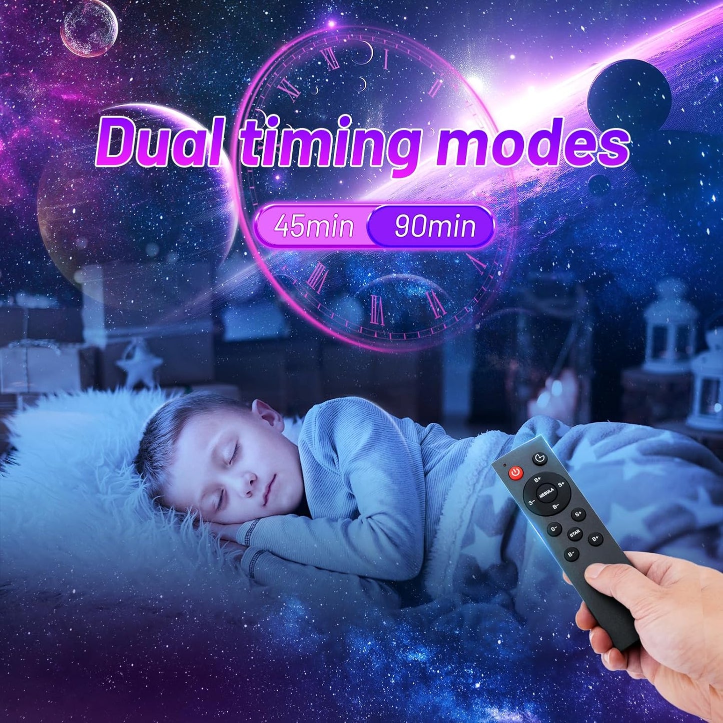 Astronaut Light Projector – 360° Galaxy Star Projector with Timer & Remote Control