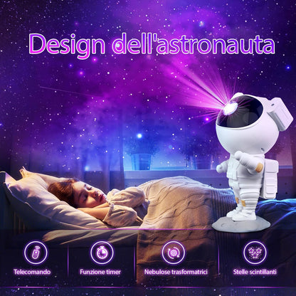 Astronaut Light Projector – 360° Galaxy Star Projector with Timer & Remote Control